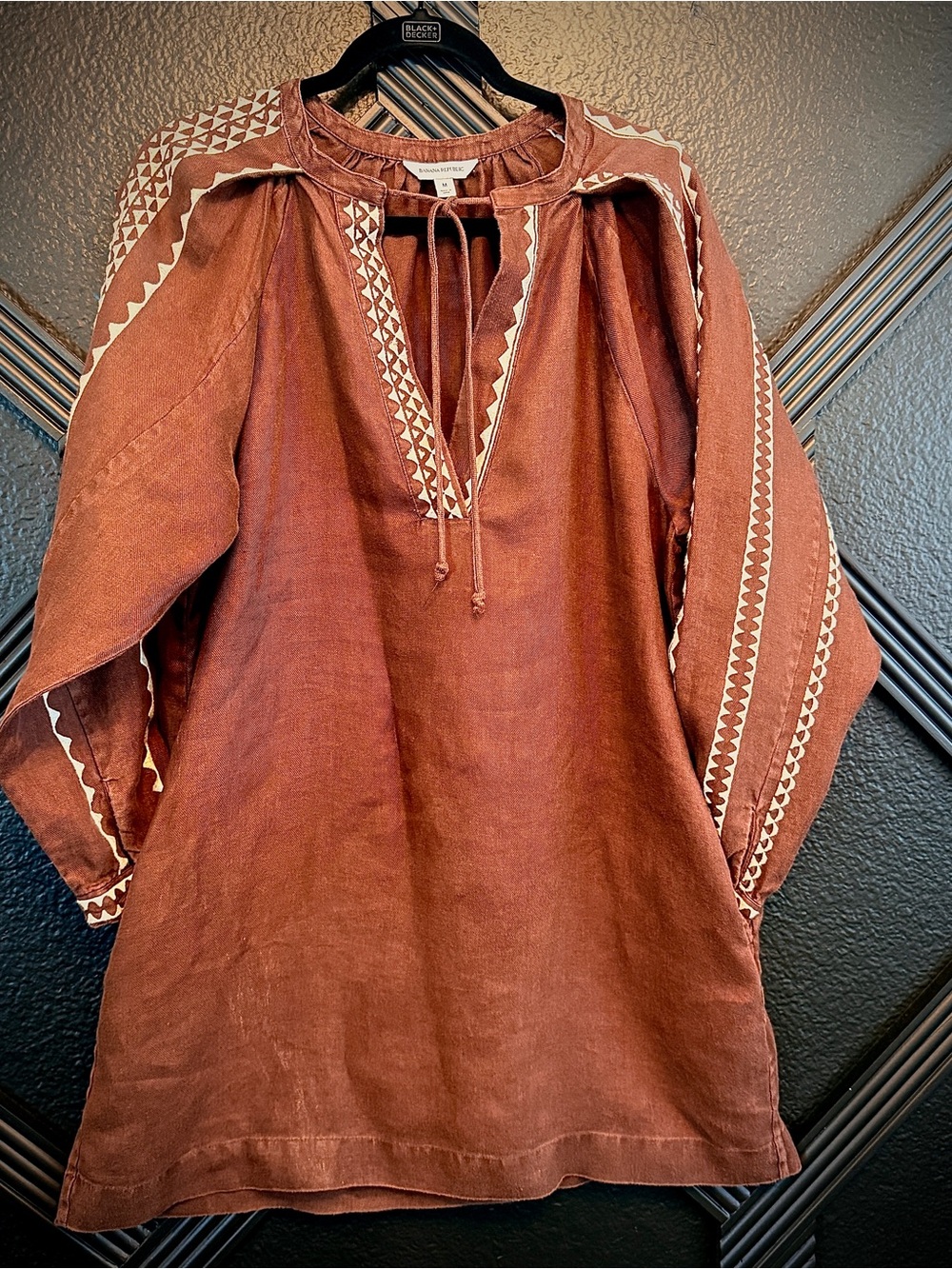 Banana Republic Rust Knit Tie-Neck Dress